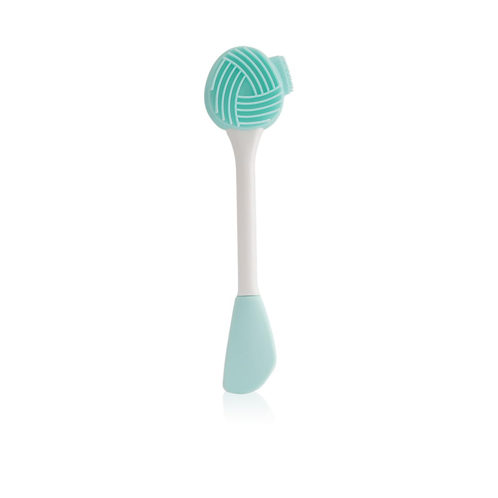 3 Division Double Sided Face Brush - White & Blue   