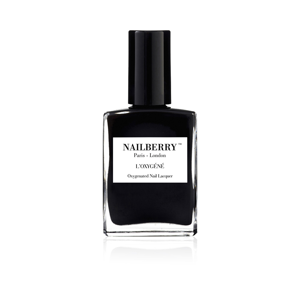 Oxygenated Nail Polish Black Berry - Solid Black