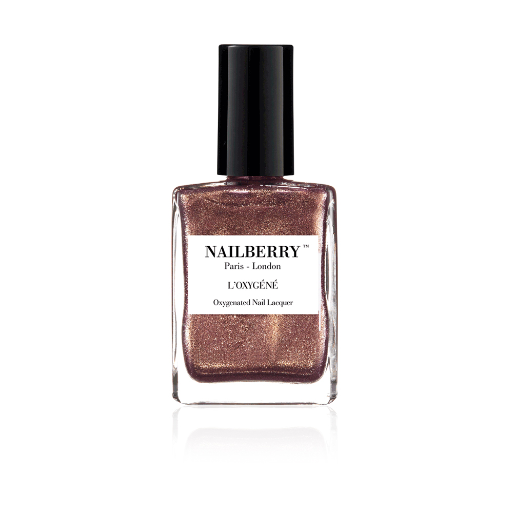 Oxygenated Nail Polish Pink Sand - Pink Gold with Fine Glitter  
