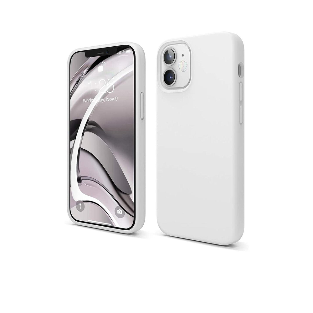 Liquid Silicone Case For iPhone 12 Mini - White