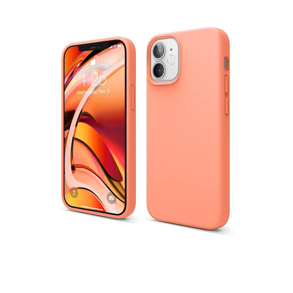 Liquid Silicone Case For iPhone 12 Mini - Nectarine