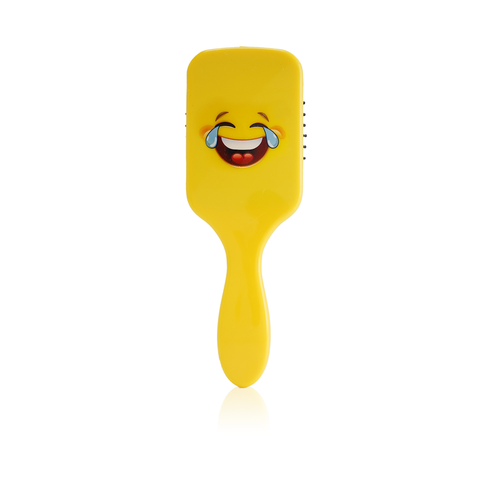 Fun Hair Brush Yellow Print - Crying Face
