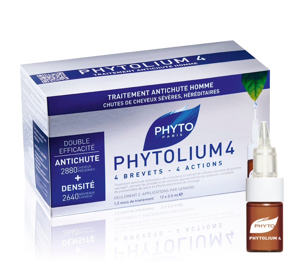 Phytolium 4 Patents - 4 Actions Thinning Hair Treatment For Men - 12 Ampoule